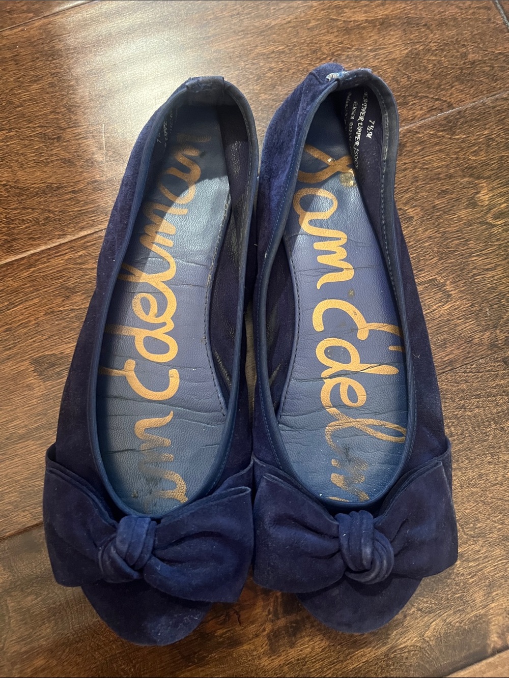 Sam Edelman Navy Suede Knot Bow Ballet Flats